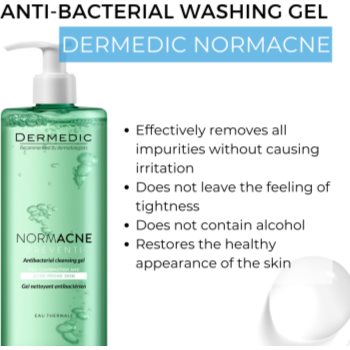 Dermedic Normacne gel de curățare pentru piele mixta spre grasa - imagine 3